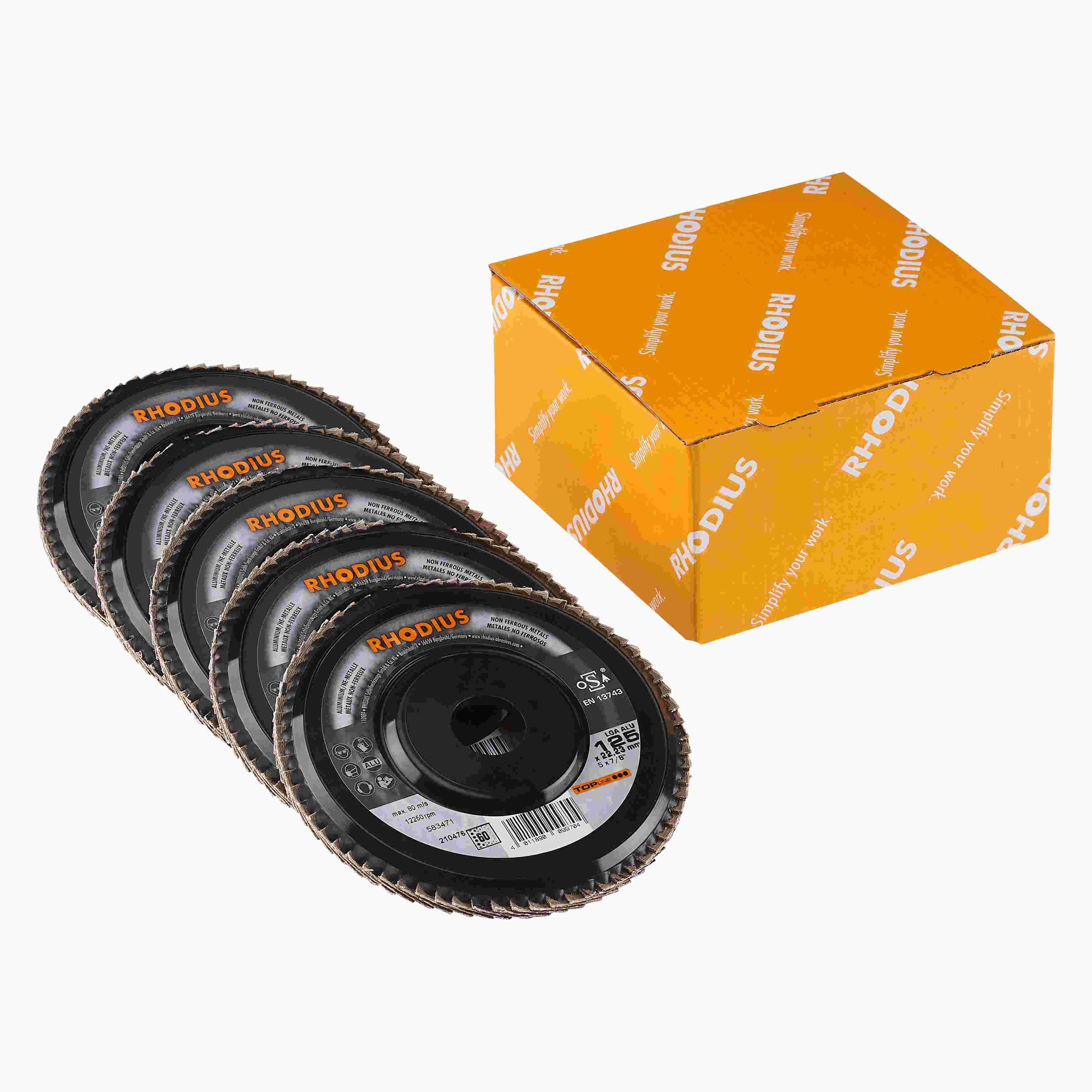 Lamelový kotúč LGA ALU 125x22,23  zrno  60